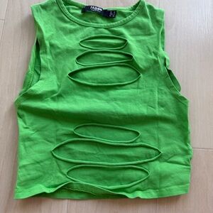Jaded London Bright Green Cutout Tank